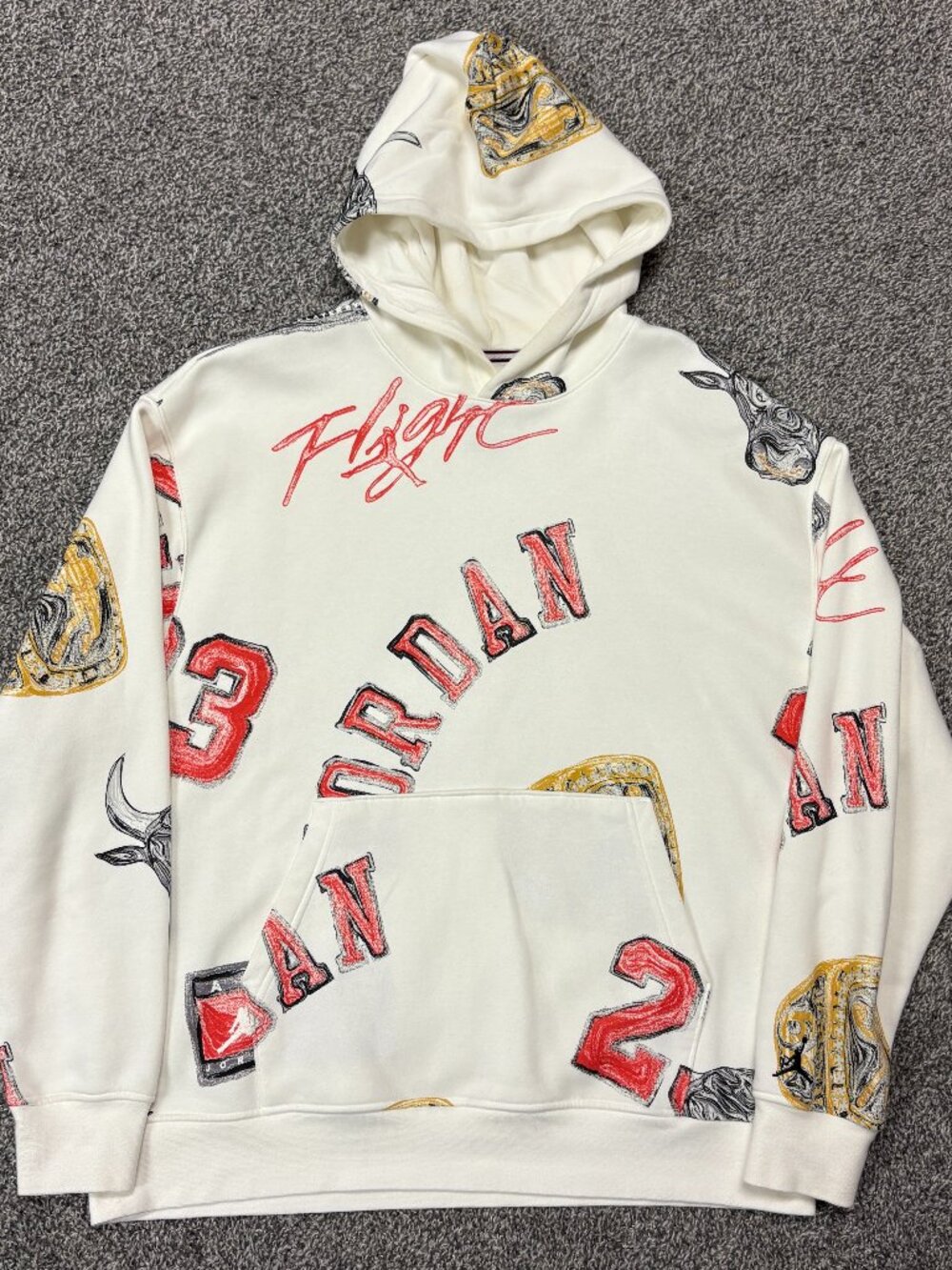 Jordan Brooklyn Fleece All-Over Print Hoodie (FN4545-133), Size XL
